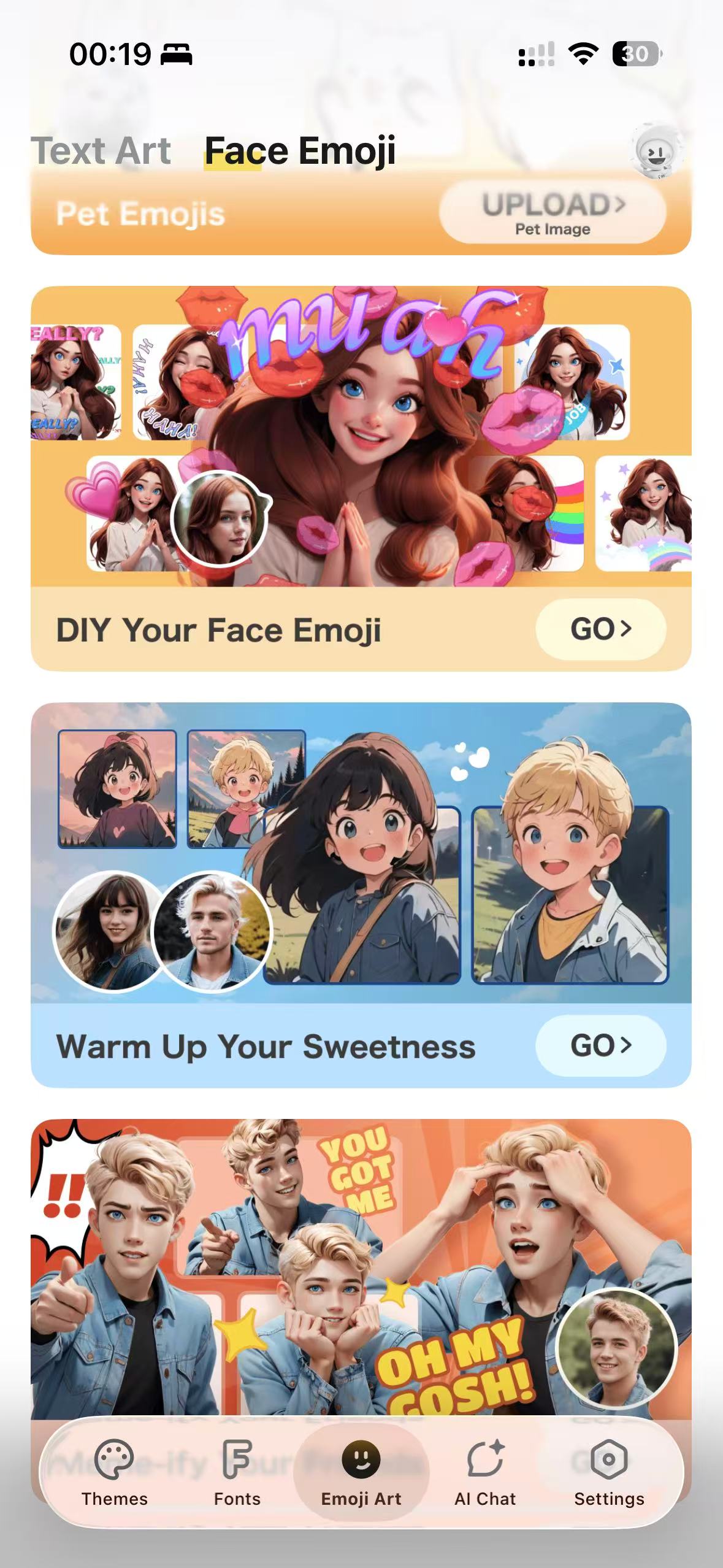 Facemoji Face Emoji features